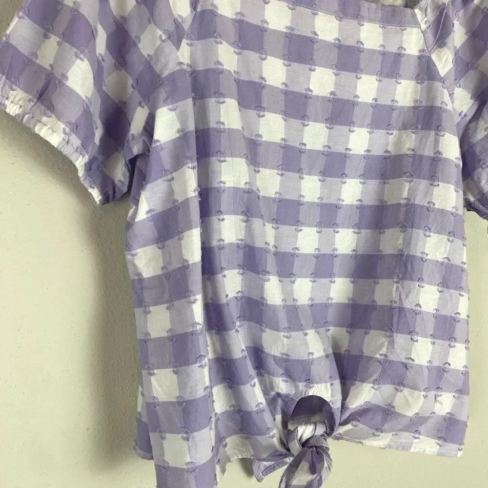 NWOT | LOFT Gingnam Square Neck Tie Front Top D99
